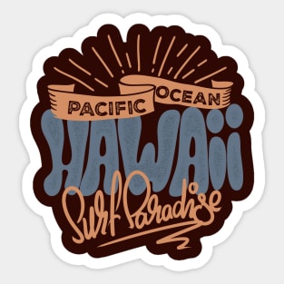 hawaiian paradise surfing aloha shirt Sticker